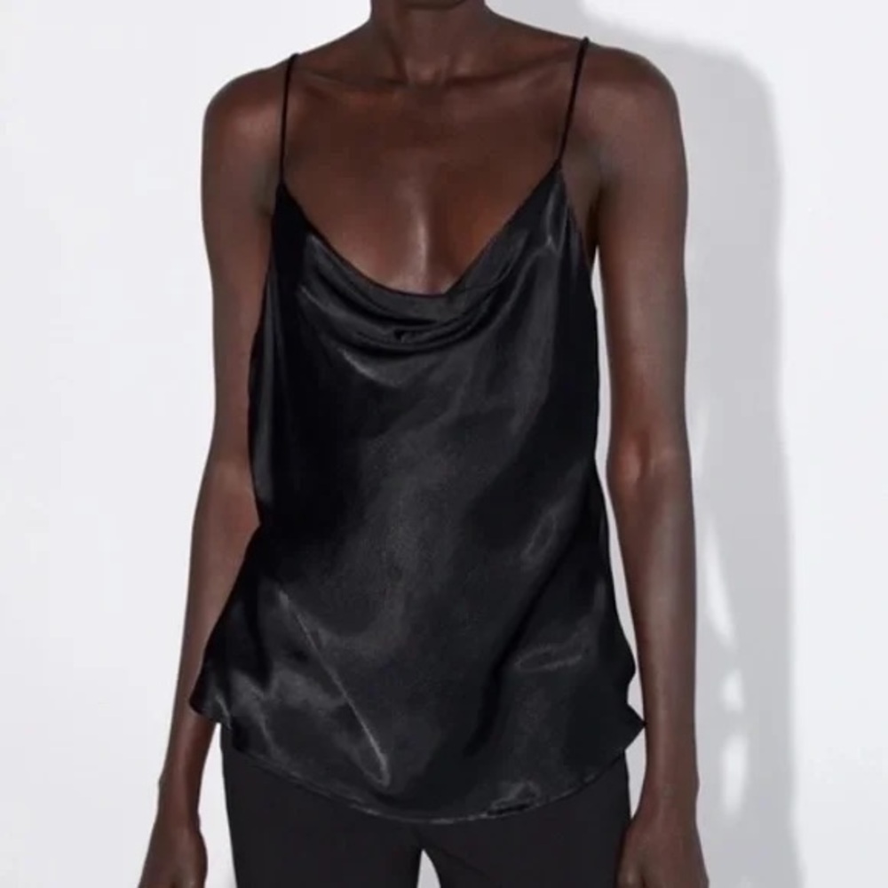 Zara Cowl Neck Spaghetti Strap Camisole